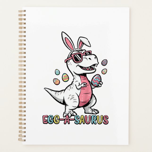 Kinder Ostern Dino Hase Ei A Saurus Trex Hase Jung Planer (Vorderseite)