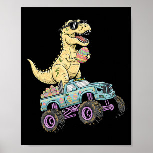 Kinder Ostern T Rex Monster Truck Dino Grafik Poster