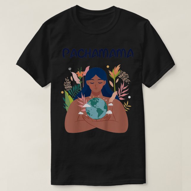 Kinder Pachamama, Mutter Natur, Umweltschützerin,  T-Shirt (Design vorne)