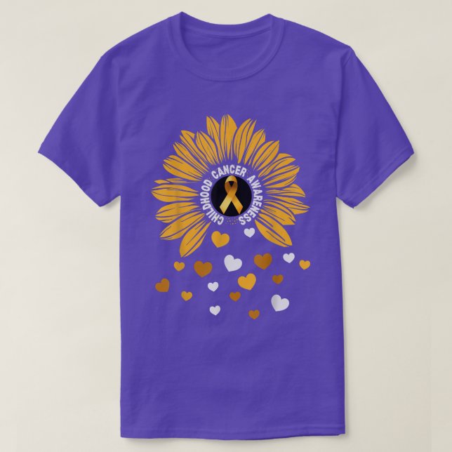 Kinder Pädiatrische Krebserkrankung Sonnenblumenkr T-Shirt (Design vorne)