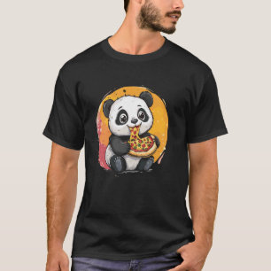 Kinder-Panda genießt ein leckeres Pizzastück T-Shirt