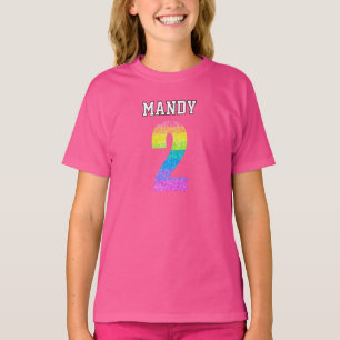 Kinder Party 2. Geburtstag - Bearbeitbarer Text T-Shirt