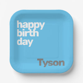 Kinder Party Papierplatte Happy Birthday minimal Pappteller