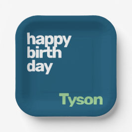 Kinder Party Papierplatte Happy Birthday minimal Pappteller