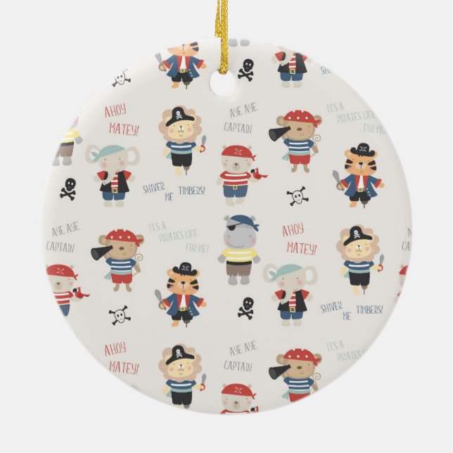 Kinder Party Pirate Keramik Ornament (Hinten)