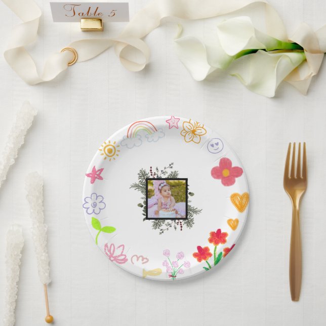 Kinder Party Teller Gelb und Lila (Hochzeit)