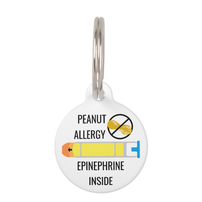 Kinder Peanut Allergie Epinephrine im Notfall Haustiermarke (Vorderseite)