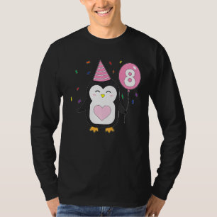 Kinder Penguin Ballon 8. Geburtstagsparty Wild T-Shirt