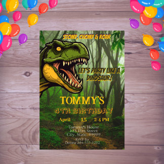 Kinder Personalisiert Dinosaurier Geburtstag Einladung