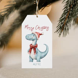 Kinder Personalisiert Dinosaurier Weihnachten Geschenkanhänger