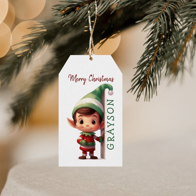 Kinder Personalisiert Elf Weihnachten Geschenkanhänger (Von Creator hochgeladen)