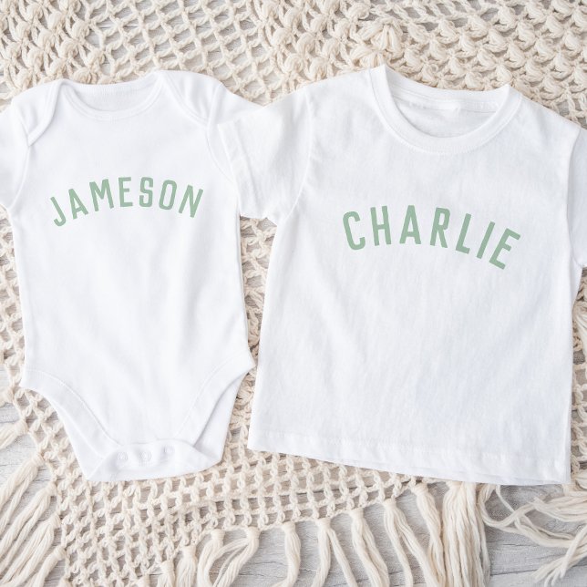 Kinder Personalisiert Name T-Shirt | Salbei (Von Creator hochgeladen)