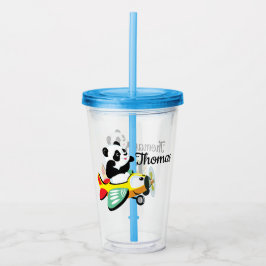 Kinder Personalisiert Panda Flyer Acryltrinkbecher