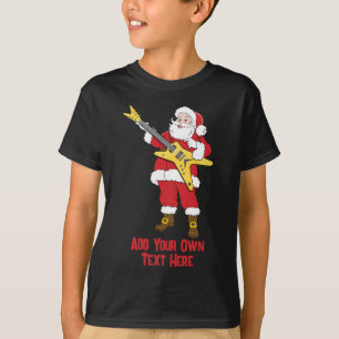 Kinder Personalisiert Santa mit Gitarre T-Shirt