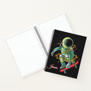 Kinder Personalisiert Sketch Space Skater Notebook Notizbuch