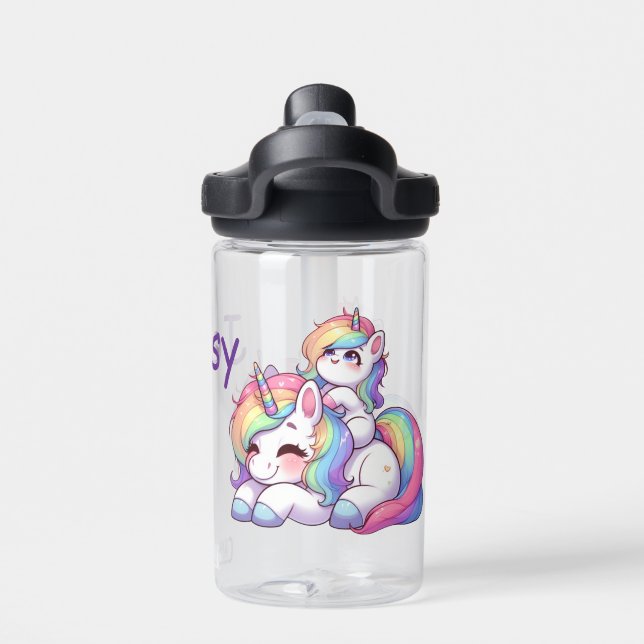Kinder Personalisiert Unicorn Trinkflasche (Rückseite)