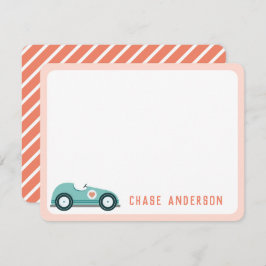 Kinder Personalisierte Rennautokarte für Kinder Mitteilungskarte