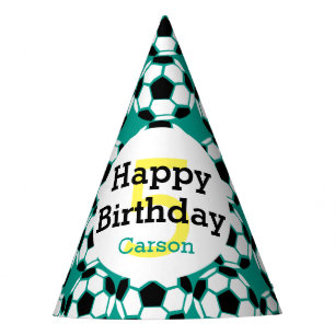 Kinder Personalisierter Fußball-Ball Happy Birthda Partyhütchen