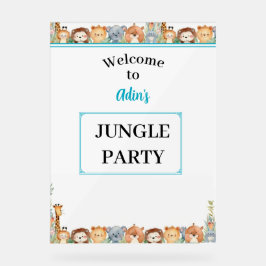 Kinder Personalisiertes Jungle Party Begrüßungszei Acrylschild