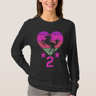Kinder Pferd Geburtstag 2 Jahre Junge Mädchen Zwei T-Shirt