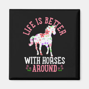 Kinder Pferd Reiten Niedliches Geschenk Magnet
