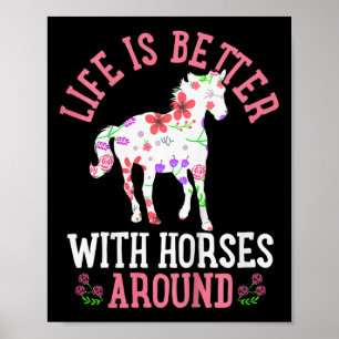 Kinder Pferd Reiten Niedliches Geschenk Poster