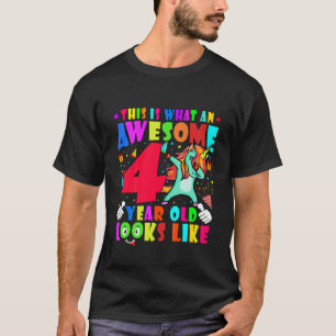 Kinder Phantastisch 4 Jahre Alte Mädchen Geburtst T-Shirt