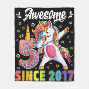 Kinder phantastisches Dobbing Einhorn Geburtstag 5 Fleecedecke