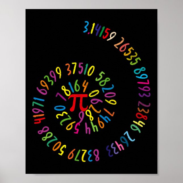 Kinder Pi Day Math Spiral 3.14 Ratio Geek Nerd Mat Poster (Vorne)