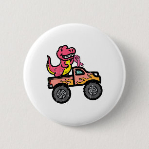 Kinder Pink-Dino-Monster LKW Brustkrebs-Warnung Button