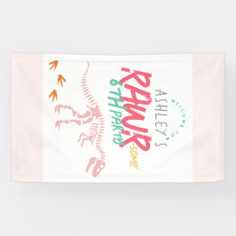 Kinder Pink Dinosaurier Mädchen Geburtstag Begrüßu Banner