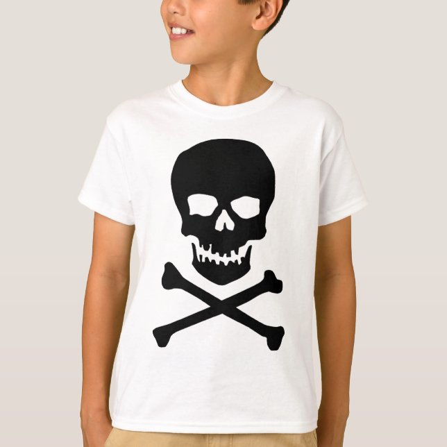 Kinder Piratenflagge T - Shirt (Vorderseite)