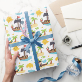 Kinder Piratenschiff Geburtstagsparty Geschenkpapier