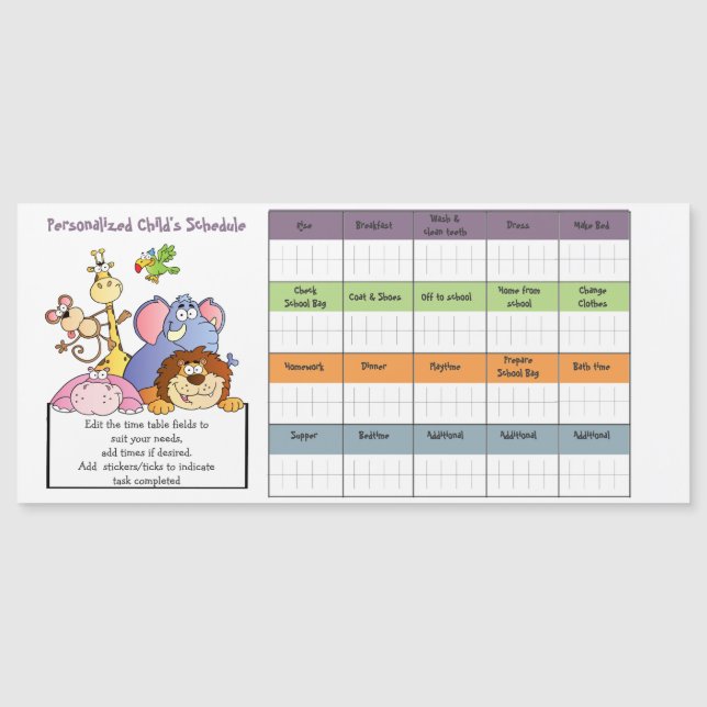 KINDER-PLAN/TIMETABLE-Rewards-Diagramm MAGNET (Vorderseite)