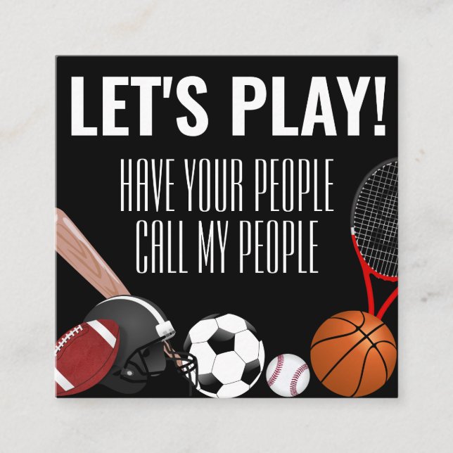 Kinder Playdate Sports Quadratische Visitenkarte (Vorderseite)