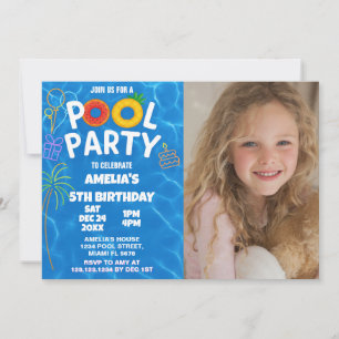 Kinder Pool Party Geburtstagseinladung Einladung