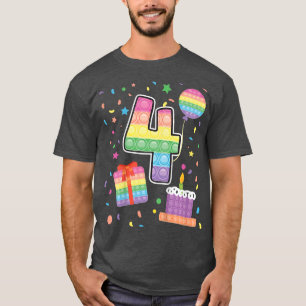 Kinder Pop 4 Geburtstagskinder 4 Jahre alt T-Shirt
