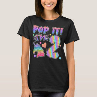 Kinder Pop Es Geburtstag Mädchen 2 für 2 Jahre Alt T-Shirt