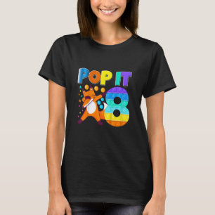 Kinder Pop It Fox Happy 8. Geburtstag Acht Niedlic T-Shirt