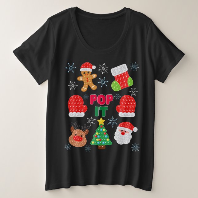 Kinder Pop Weihnachtsblase Weihnachtsbaum Große Größe T-Shirt (Design vorne)