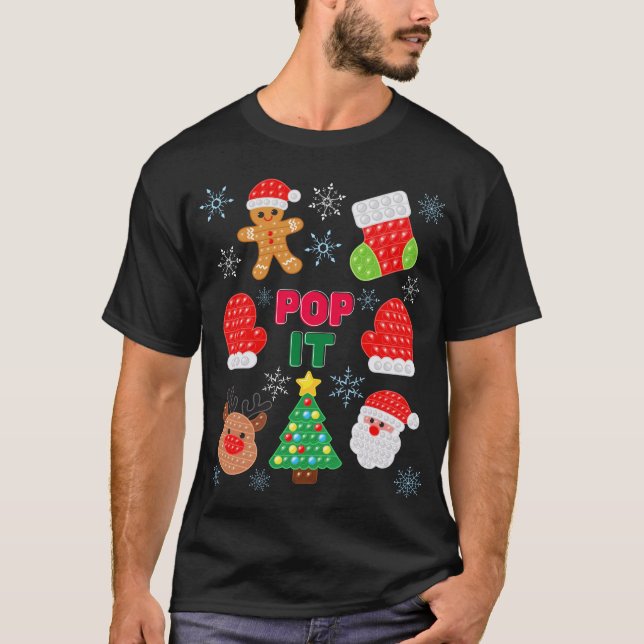 Kinder Pop Weihnachtsblase Weihnachtsbaum T-Shirt (Vorderseite)