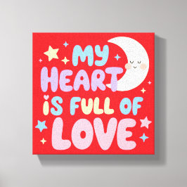 Kinder Positive Bestätigung Mein Herz voller Liebe Leinwanddruck