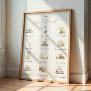 Kinder Positive Bestätigung Winnie Puuh Thema Poster