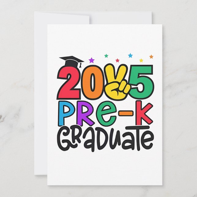 Kinder Pre-K Grad 2025 Preschool Prek Abschluss Einladung (Vorderseite)
