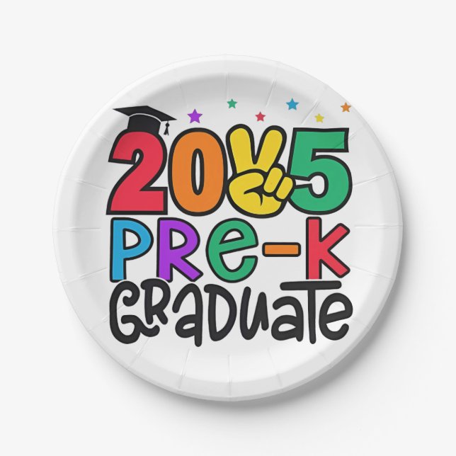 Kinder Pre-K Grad 2025 Preschool Prek Abschluss Pappteller (Vorderseite)