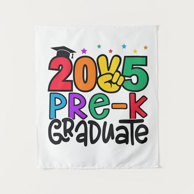 Kinder Pre-K Grad 2025 Preschool Prek Abschluss Wandteppich (Vorderseite)