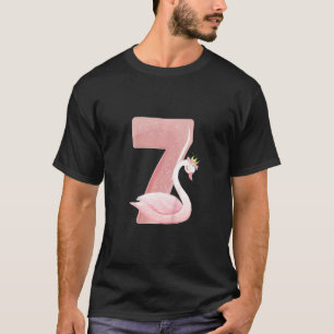 Kinder Prinzessin 7. Geburtstag Schwan 7 Jahre Alt T-Shirt