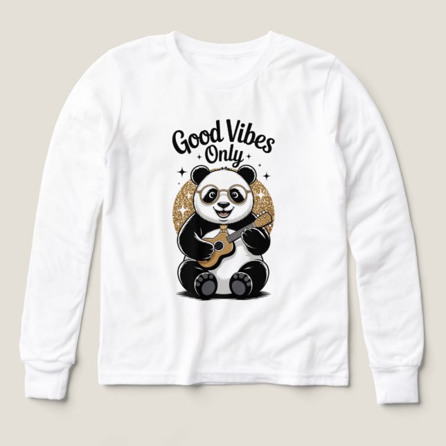  🐼🎸 Kinder Pullover – Süßer Panda mit Gitarre  (Design Vorderseite)
