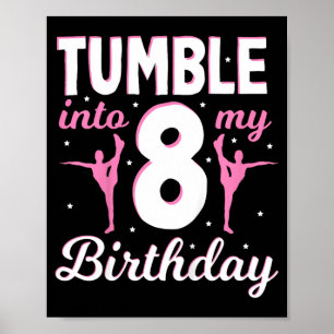 Kinder purzeln in den 8. Geburtstag - Turnen 8. Ge Poster