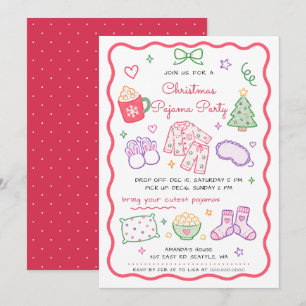 Kinder-Pyjama-Party Weihnachtsfeier Einladung